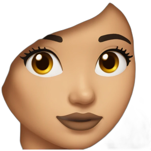 kylie jenner with brown hair and acne emoji