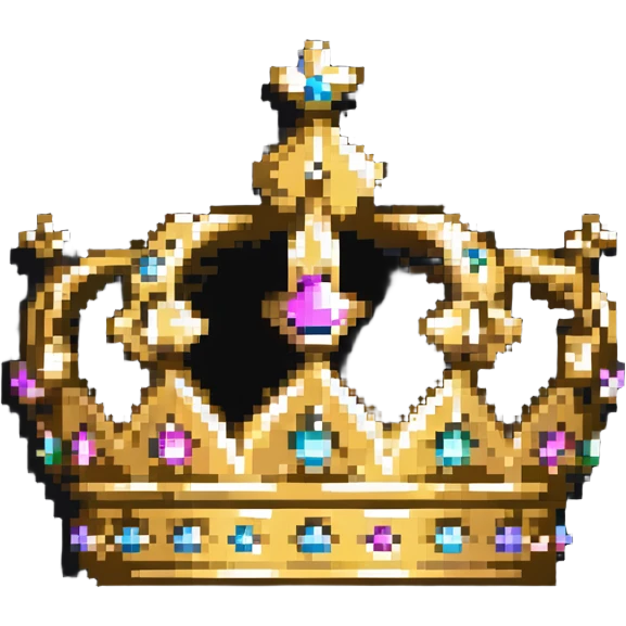 gold crown with jewels emoji
