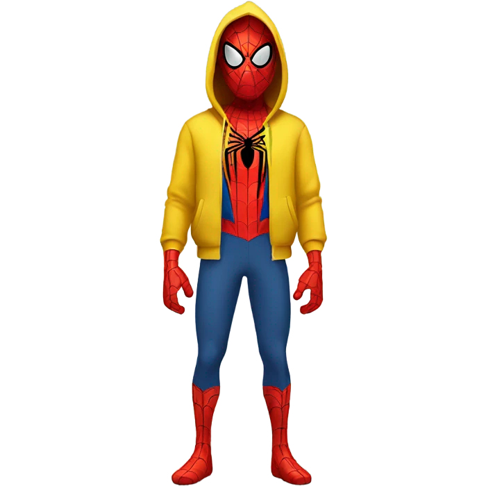 Spiderman in yellow hoodie emoji