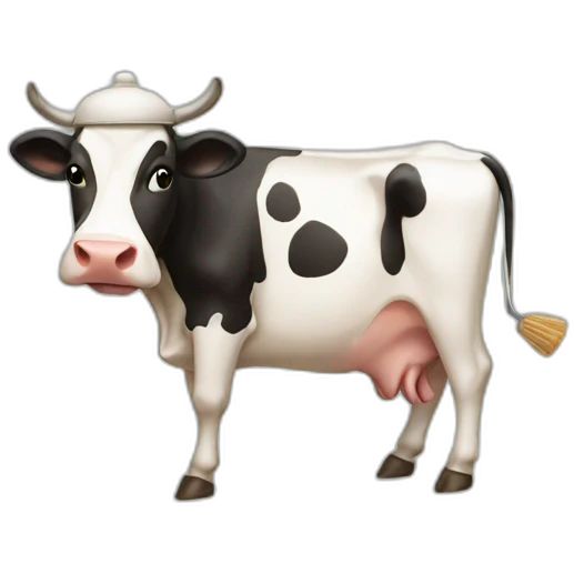 A cow cooking emoji