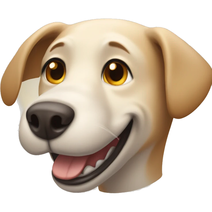 happy beige dog head tilted emoji
