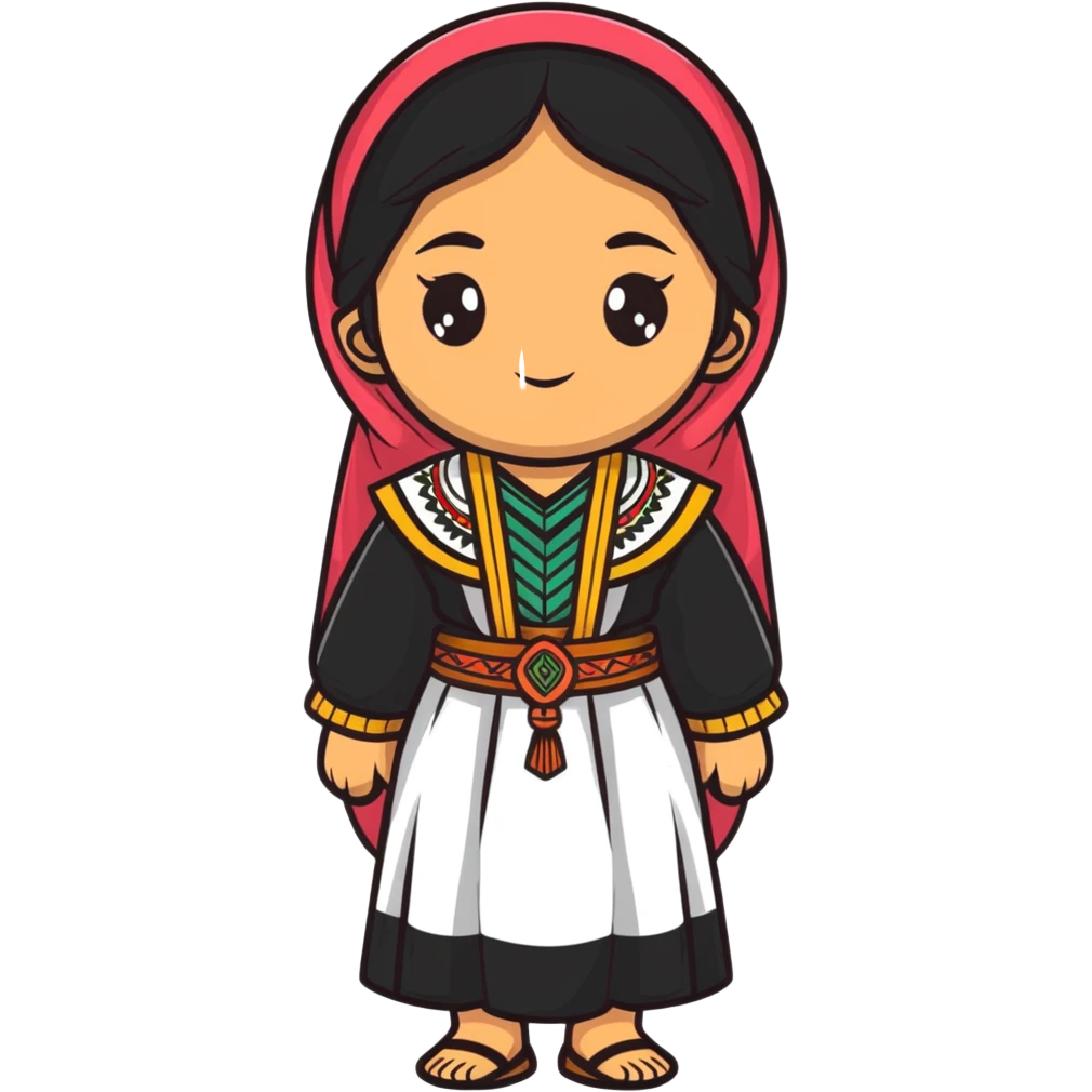 Kurdish girl with traditional clothes emoji