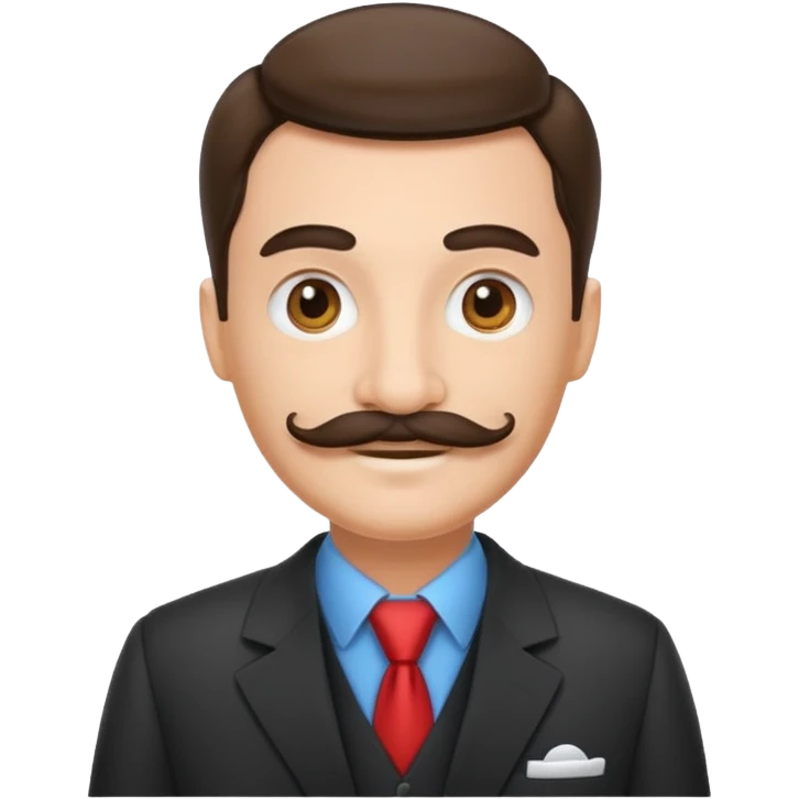 a housekeeper in suit with a mustache emoji