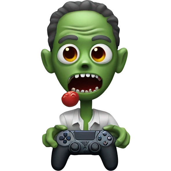 Zombie with PlayStation 5 controller  emoji