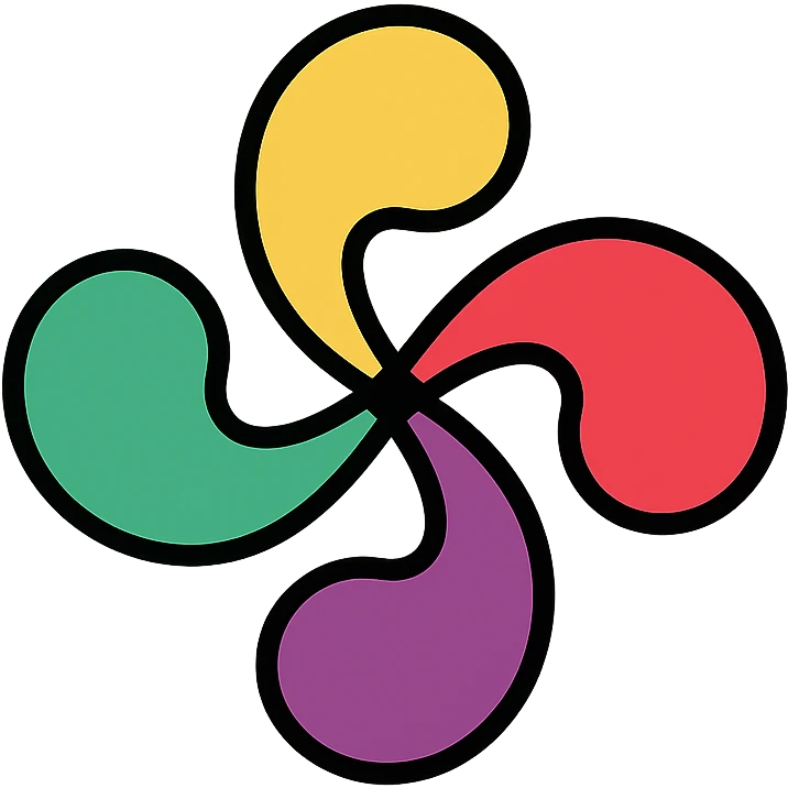 lauburu (Basque cross) icon with lineal color and black outlines emoji