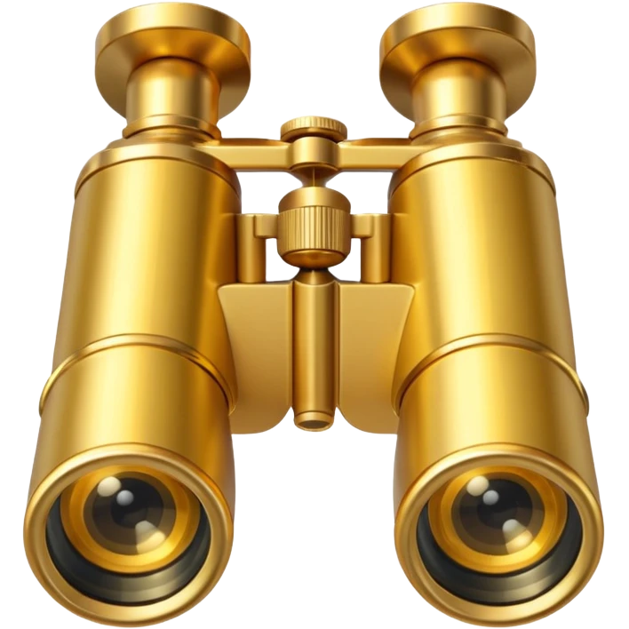 gold binoculars with large lenses simple eye holes and straight shaft emoji