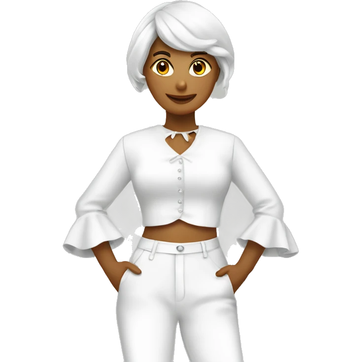 blusa blanca de boleros emoji