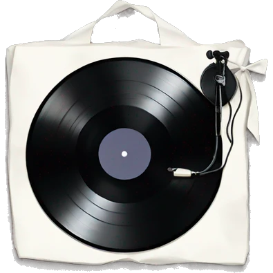  vinyl record with white bow emoji