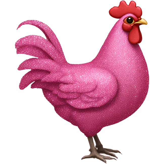 Rose pink glittery chicken  emoji