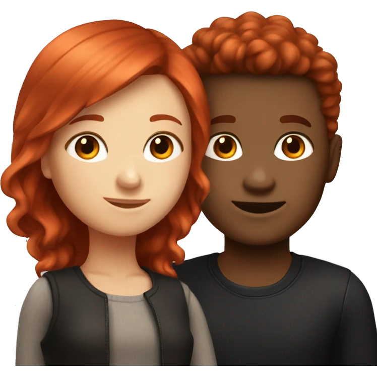 "Emoji of a fair-skinned girl with vibrant red hair and a fair-skinned boy with jet-black hair." emoji