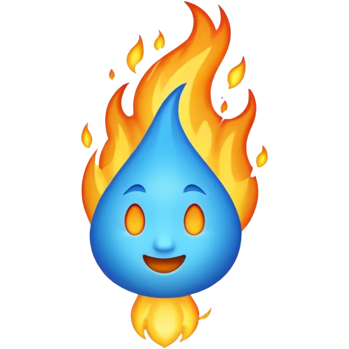 fiamma tutta di colore azzurro emoji