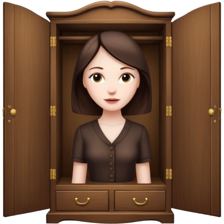 A character from the fairy tale Beauty and the Beast: the lady who was turned into a wardrobe by magic. She retains the wardrobe's original form and has an anthropomorphic face. emoji