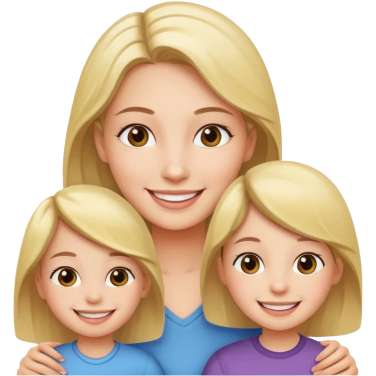 Girl with 2 kids emoji