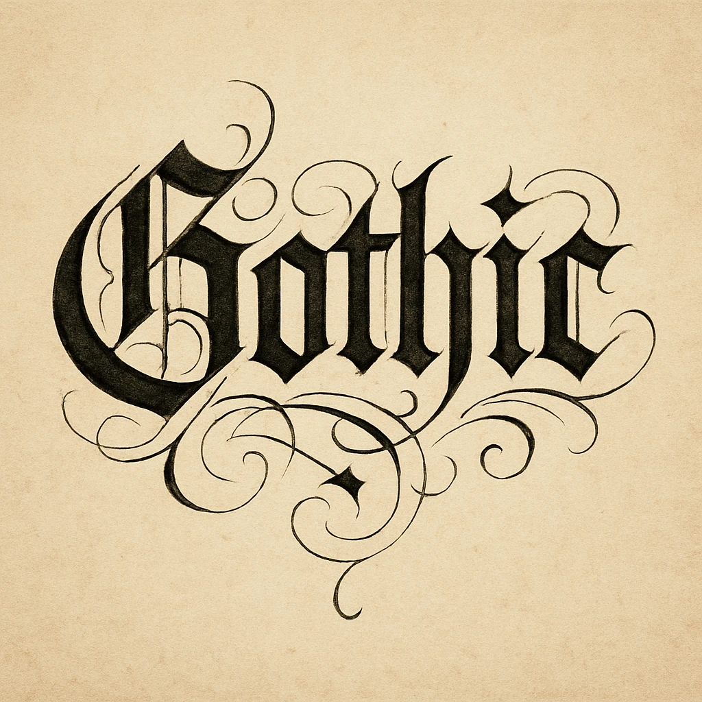 the word 'Gothic' in ornate gothic calligraphy emoji