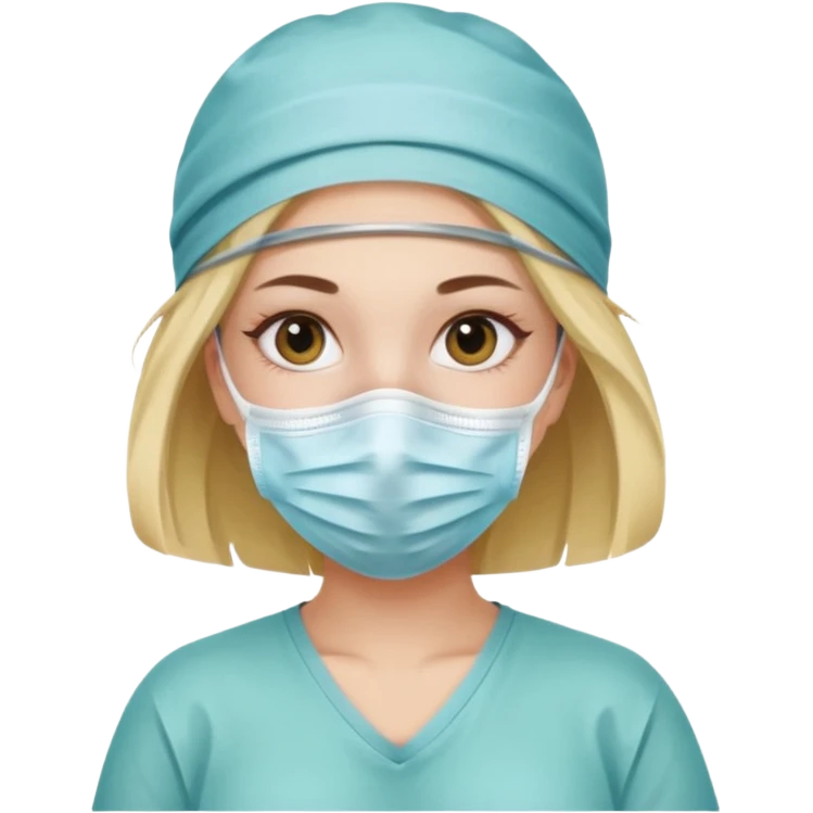 a girl wearing surgical mask emoji