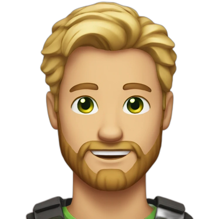 handsome man with blond green eyes and beard emoji