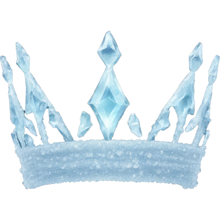 a majestic crown made out of ice crystals emoji