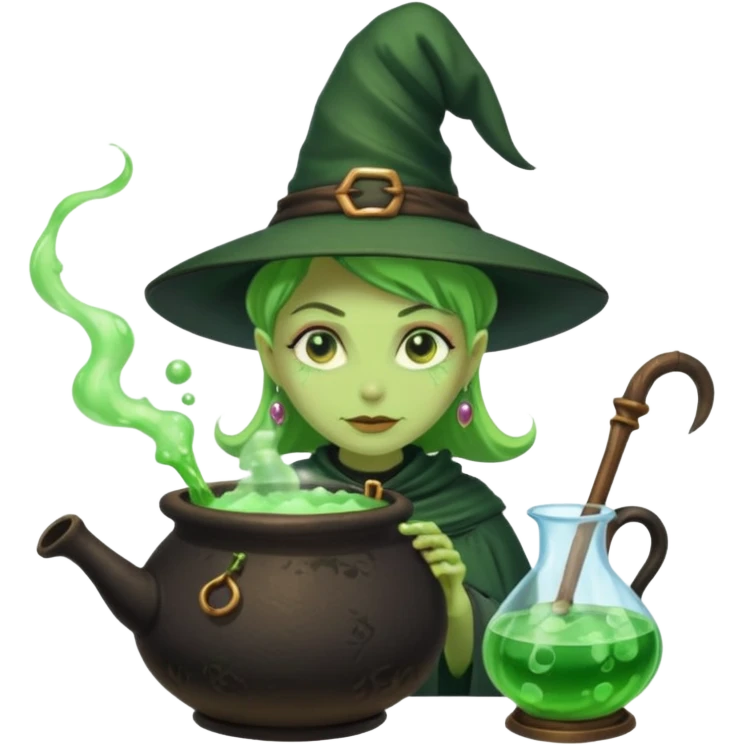 green witch cooking potion emoji