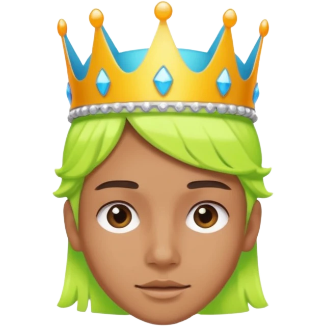 A stylish teen wearing a neon plastic crown for fun.

























 emoji