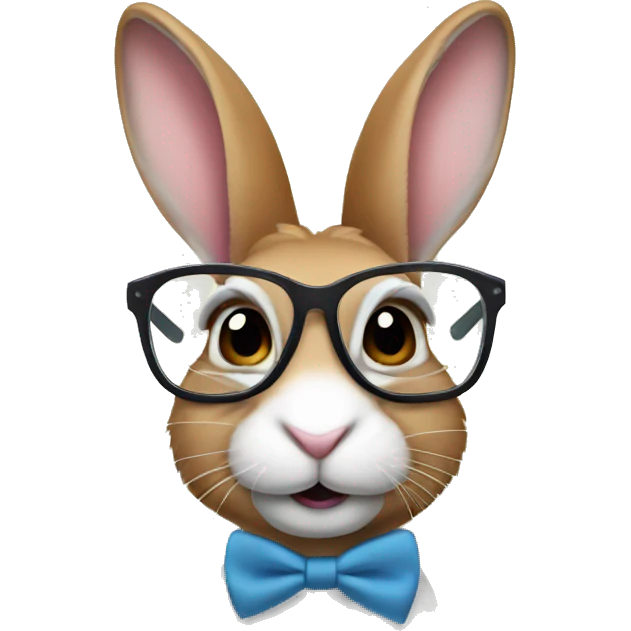 rabbit wearing nerd glasses emoji