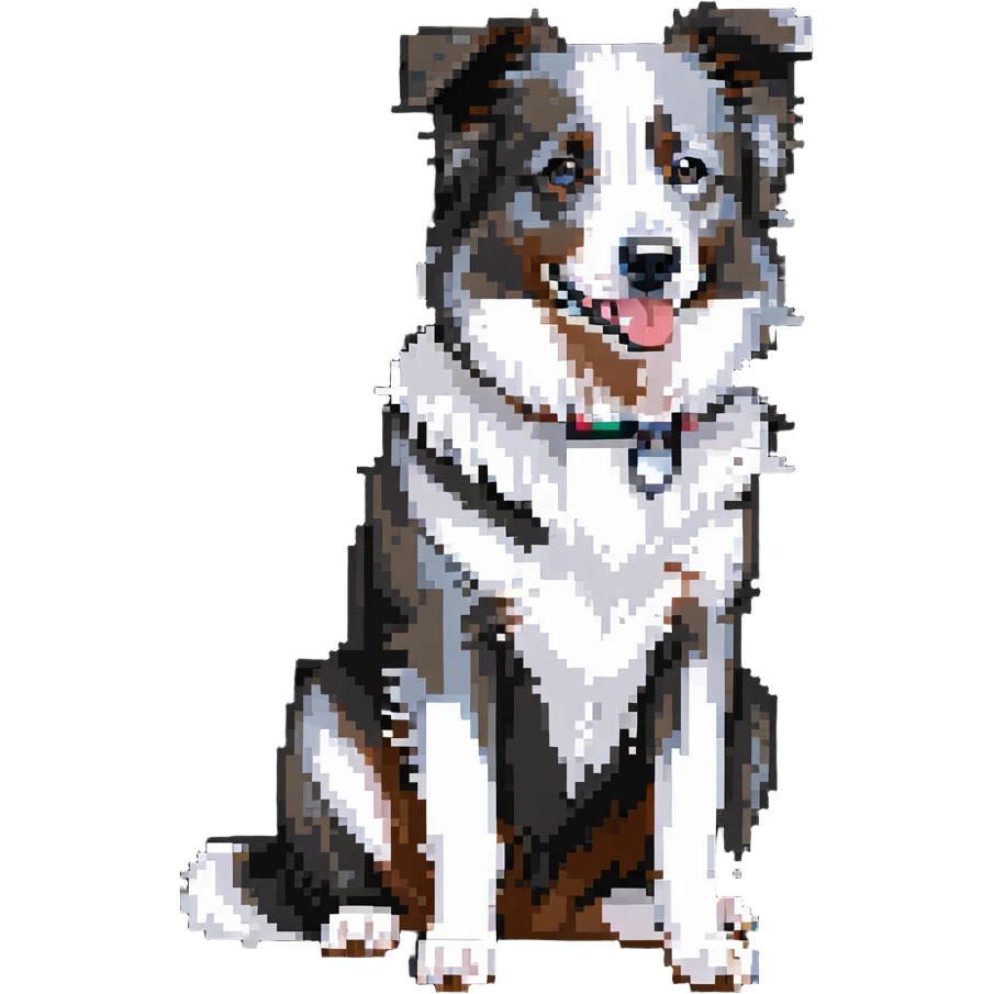 Merle border collie dog sitting emoji