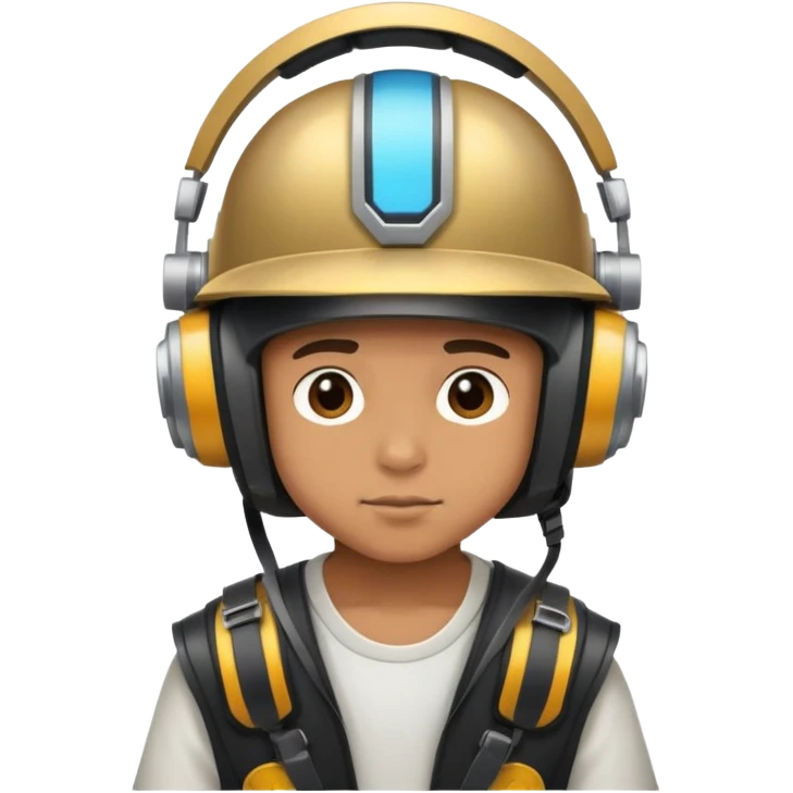 Niño con casco músico DJ emoji