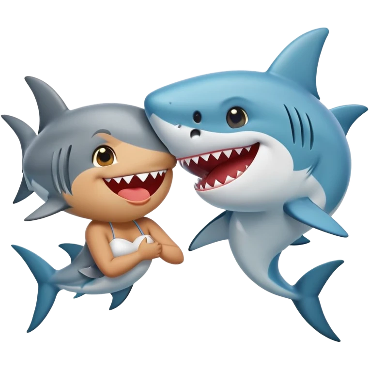  girlkisser shark emoji and it was two girl sharks kiss emoji