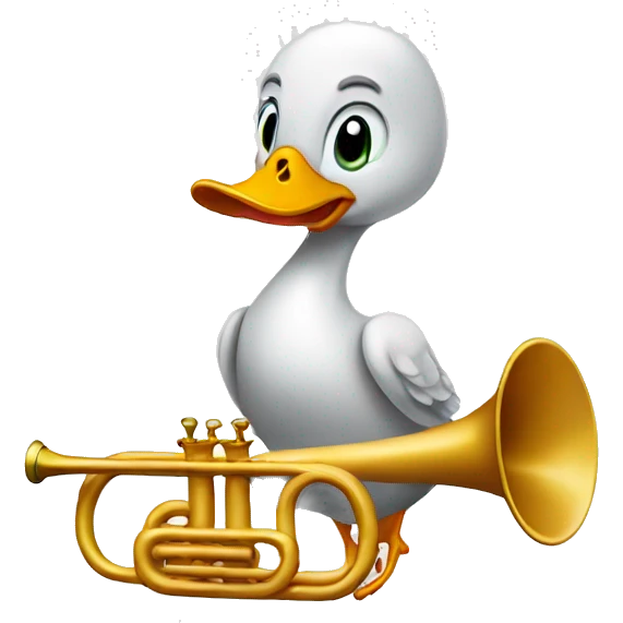 ios duck playing trumpet  emoji