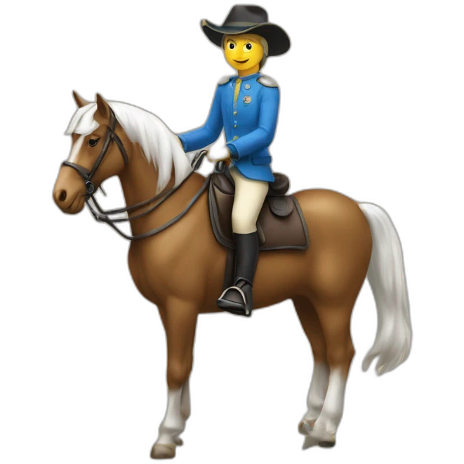 un chat sur un cheval emoji