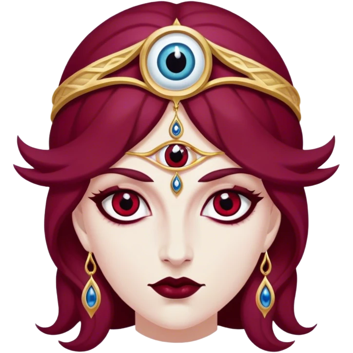 Triple Goddess of the Evil Eye burgundy emoji