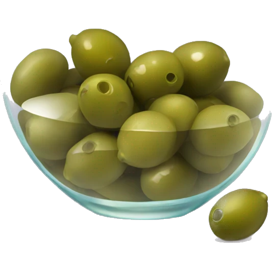 crystal bowl of green olives and wine  emoji