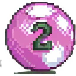 pink billiard ball with the number 23 emoji