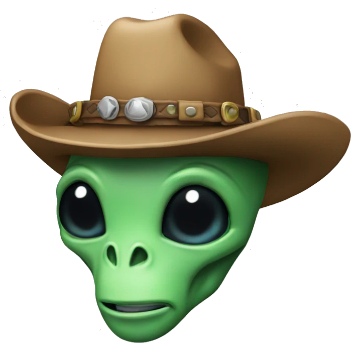 Alien wearing a cowboy hat emoji