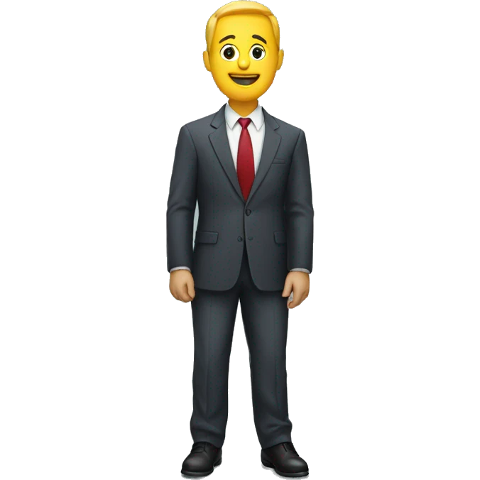 Standing on the word Business emoji