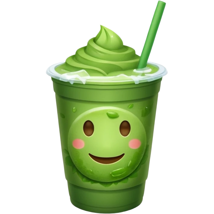 MATCHA PLASTIC CUP WITH CUBES OF ICE emoji