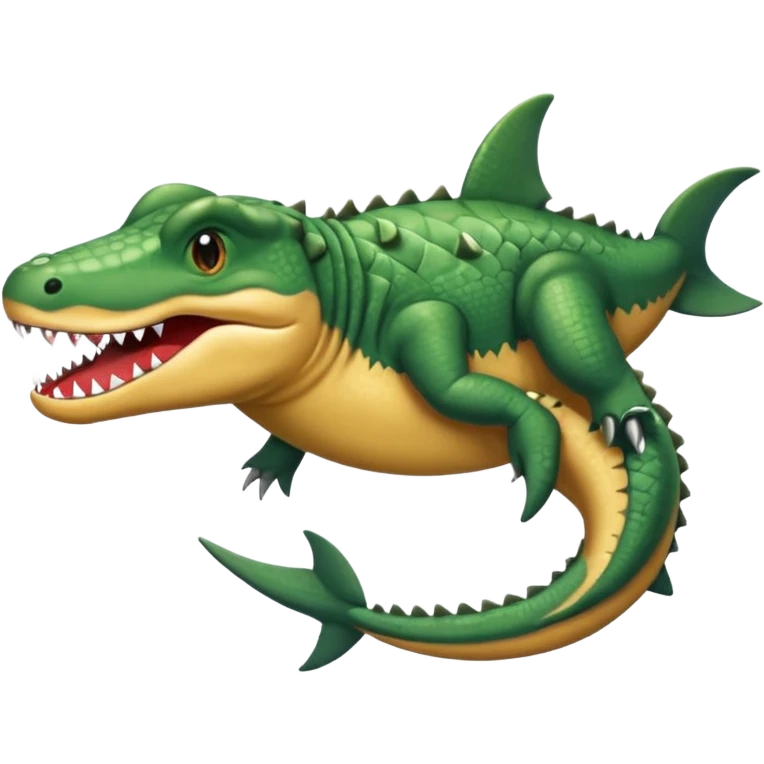 Cocodrilo con piernas de tiburón y orejas de perro emoji