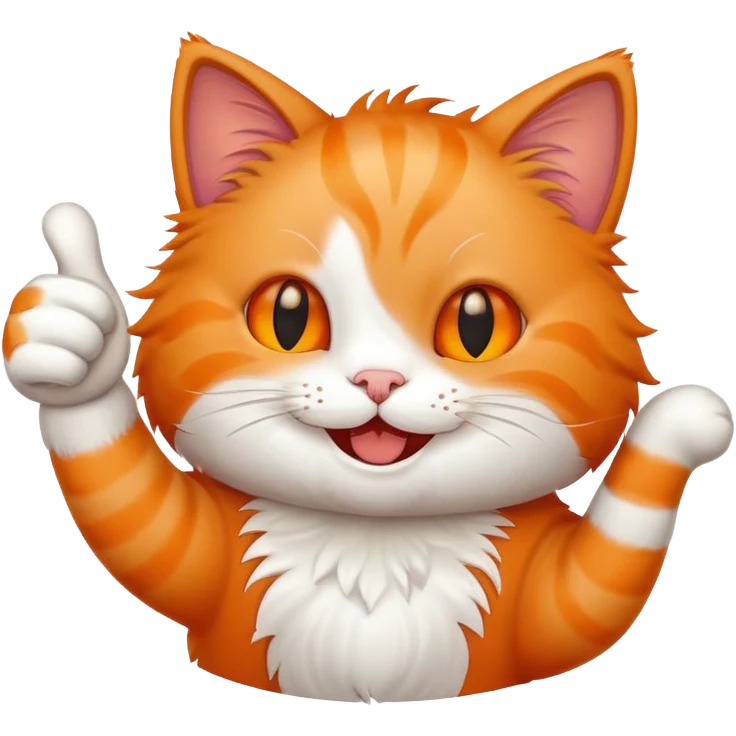 cat with thumbs up emoji