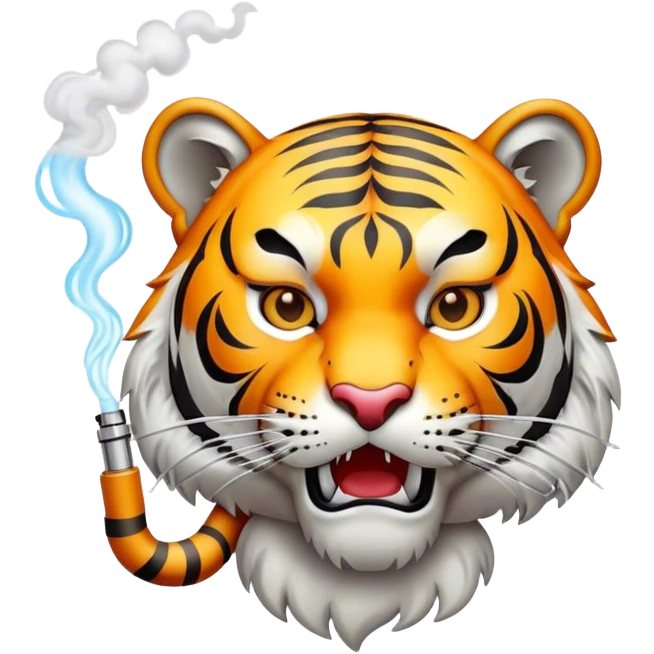 Tiger is vaping  emoji