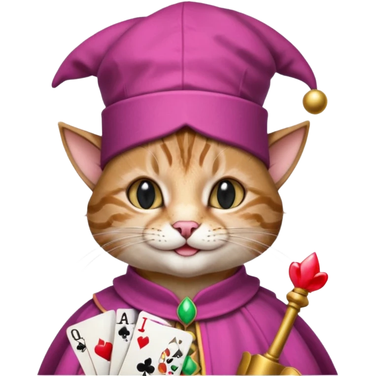 court jester cat medieval, poker cards, pink, mac os icon emoji