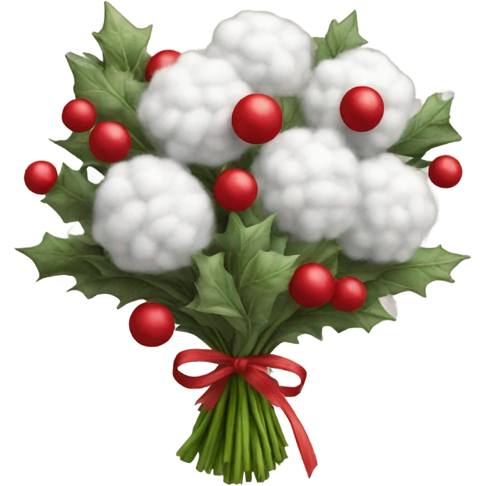Realistic cristmas bouquet with Cotton emoji