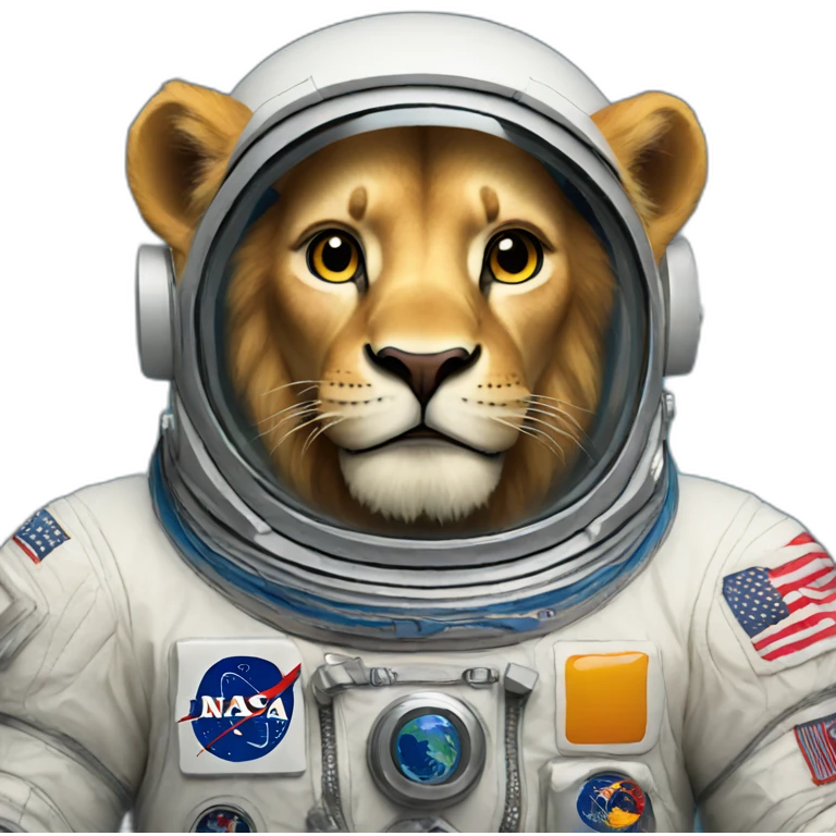 Lion astronaut emoji