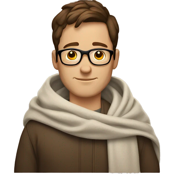 White man with glasses and brown hair in a blanket  emoji