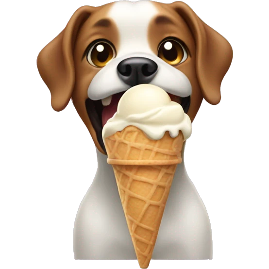 Dog eating ice cream emoji
