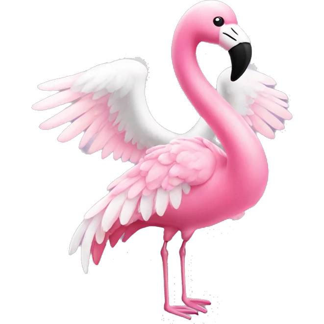 Angel flamingo that sparkles  emoji