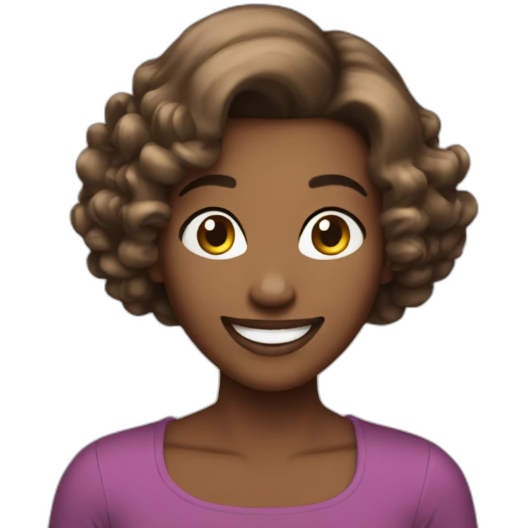 grin ann brown hair bob emoji