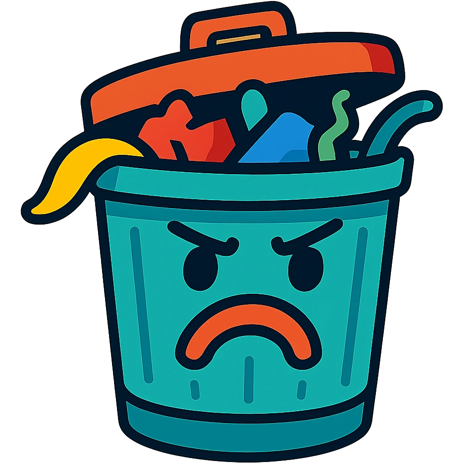 trash emoji, expressive style emoji