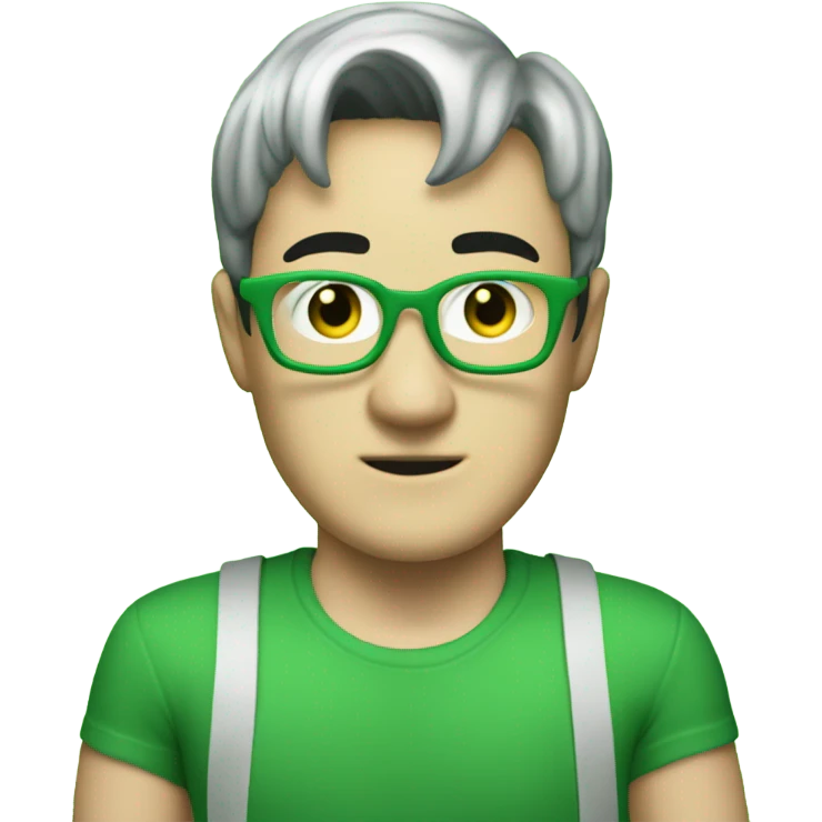 Filthy Frank wearing a green body suit emoji