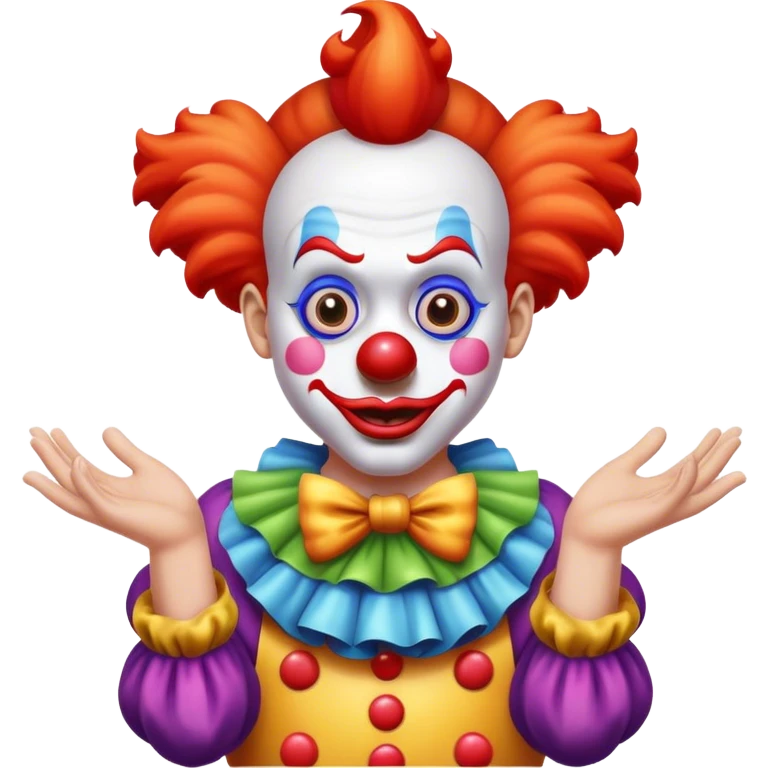 Clown shrugging emoji