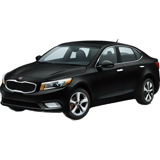 Man driving a black Kia car emoji