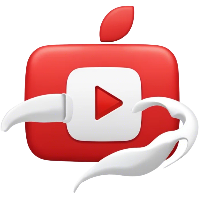 The YouTube logo is a head on a body emoji